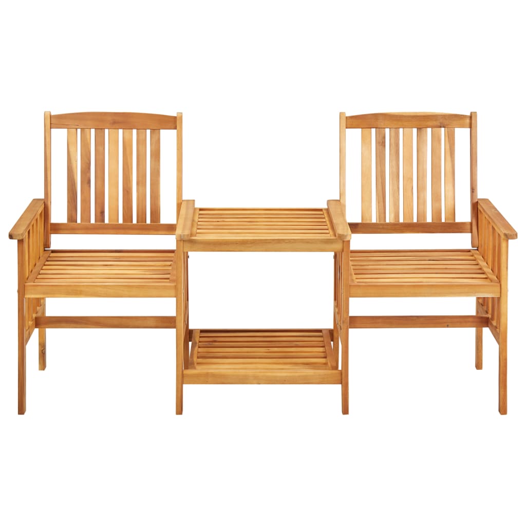 vidaXL Patio Chairs with Tea Table 62.6"x24"x36.2" Solid Acacia Wood-1
