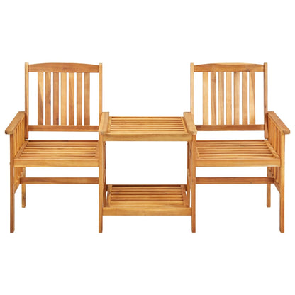 vidaXL Patio Chairs with Tea Table 62.6"x24"x36.2" Solid Acacia Wood-1
