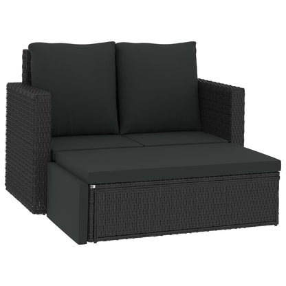 vidaXL Patio Furniture Set 2 Piece Patio Loveseat Outdoor Sofa Poly Rattan-1
