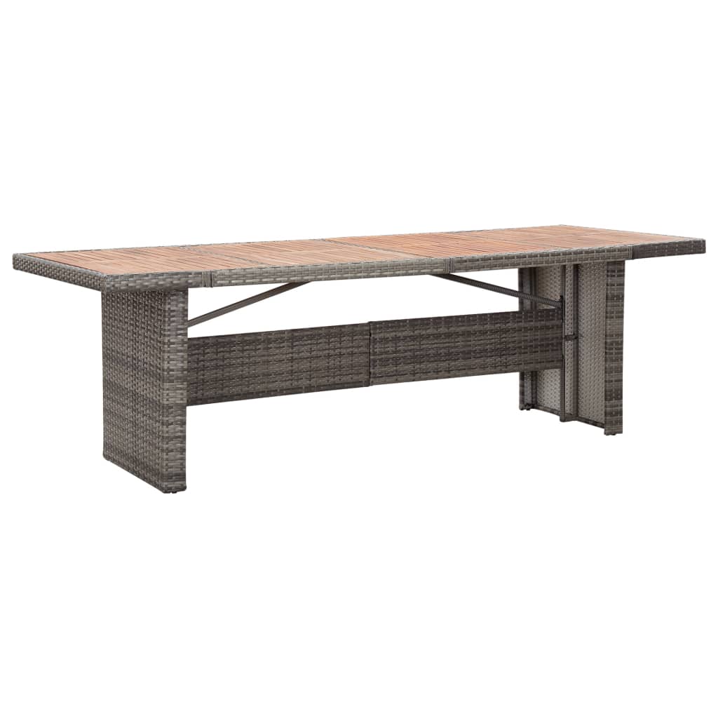 vidaXL 9 Piece Patio Dining Set with Cushions Poly Rattan Gray-4