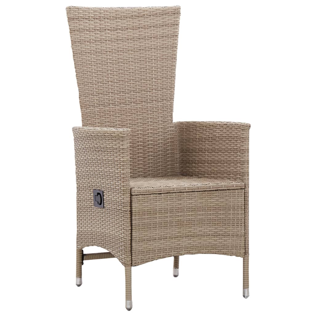 vidaXL Patio Chairs 2 Pcs Patio Rattan Dining Chair with Cushions Poly Rattan-2