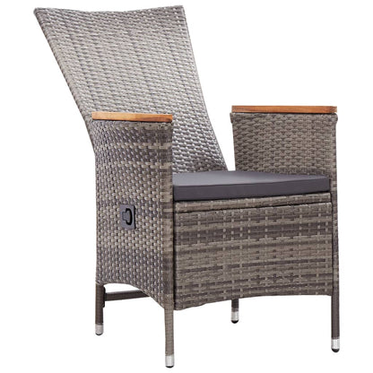 vidaXL Patio Chairs 2 Pcs Patio Rattan Dining Chair with Cushions Poly Rattan-1