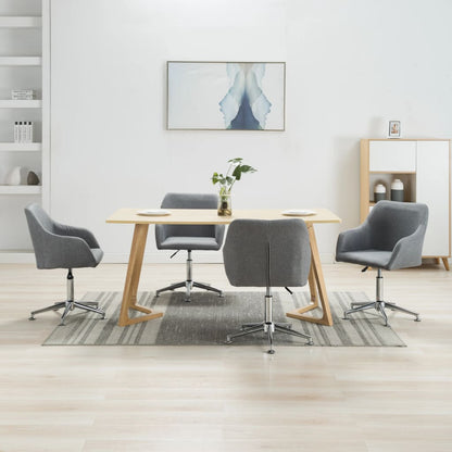 vidaXL Dining Chair 360 Degrees Swivel Accent Desk Chair with Arms Fabric-12