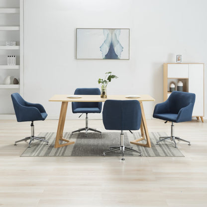 vidaXL Dining Chair 360 Degrees Swivel Accent Desk Chair with Arms Fabric-6