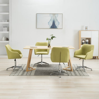 vidaXL Dining Chair 360 Degrees Swivel Accent Desk Chair with Arms Fabric-11