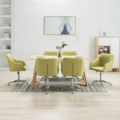 vidaXL Dining Chair 360 Degrees Swivel Accent Desk Chair with Arms Fabric-10