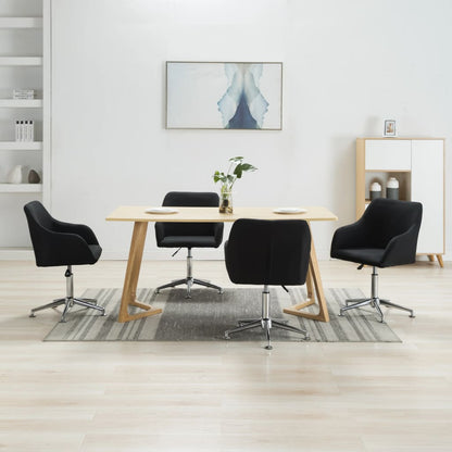 vidaXL Dining Chair 360 Degrees Swivel Accent Desk Chair with Arms Fabric-5