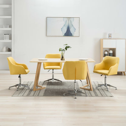 vidaXL Dining Chair 360 Degrees Swivel Accent Desk Chair with Arms Fabric-18