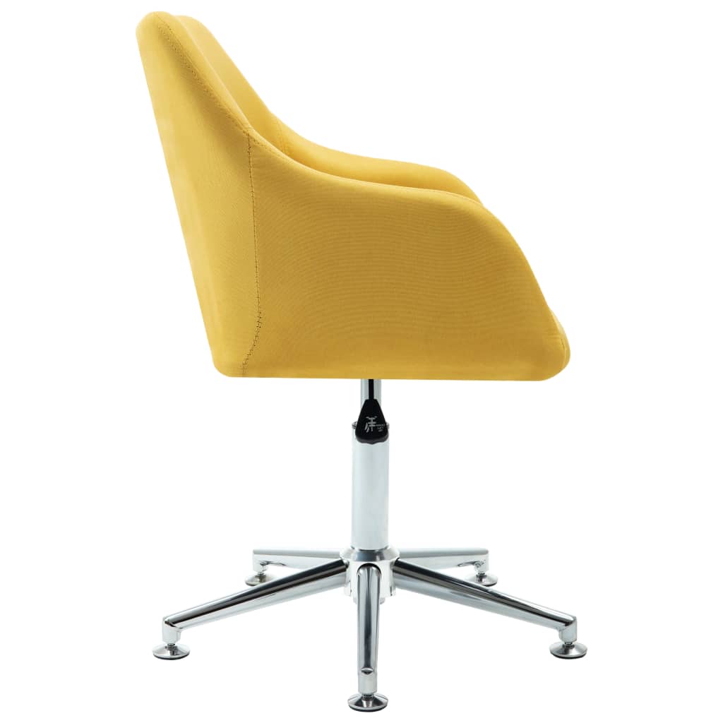 vidaXL Dining Chair 360 Degrees Swivel Accent Desk Chair with Arms Fabric-3