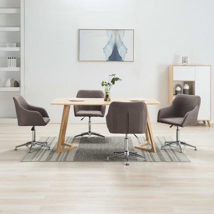 vidaXL Dining Chair 360 Degrees Swivel Accent Desk Chair with Arms Fabric-14