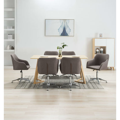 vidaXL Dining Chair 360 Degrees Swivel Accent Desk Chair with Arms Fabric-15