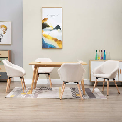vidaXL Dining Chair Accent Upholstered Arm Chair with Solid Wood Legs Fabric-11