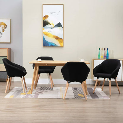vidaXL Dining Chair Accent Upholstered Arm Chair with Solid Wood Legs Fabric-5