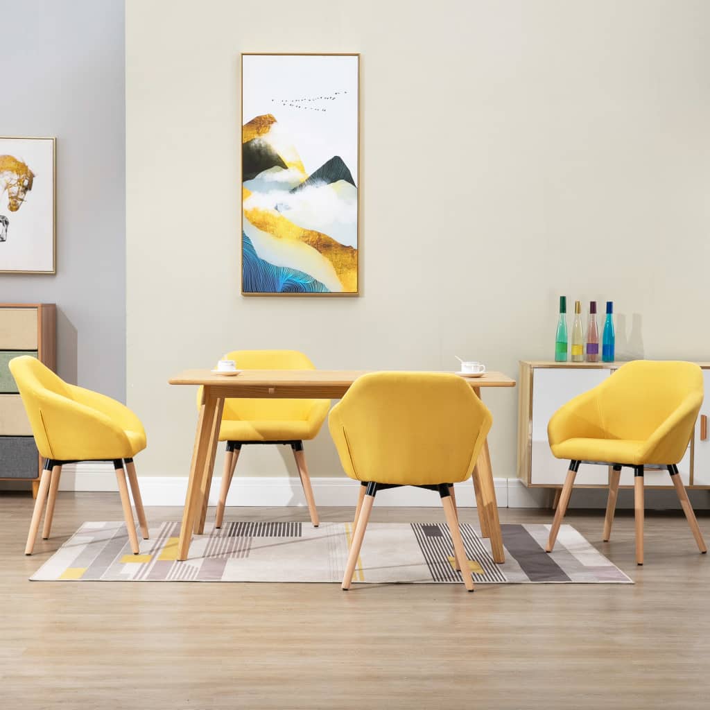 vidaXL Dining Chair Accent Upholstered Arm Chair with Solid Wood Legs Fabric-22