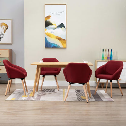 vidaXL Dining Chair Accent Upholstered Arm Chair with Solid Wood Legs Fabric-21