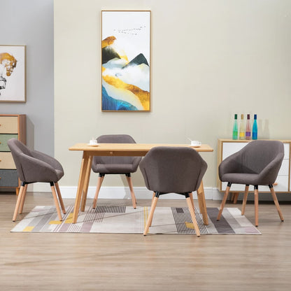 vidaXL Dining Chair Accent Upholstered Arm Chair with Solid Wood Legs Fabric-18