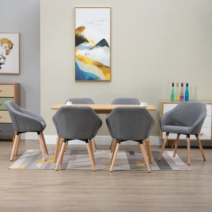 vidaXL Dining Chair Accent Upholstered Arm Chair with Solid Wood Legs Fabric-16
