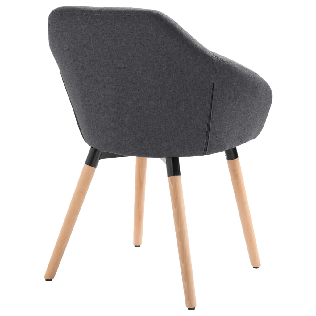 vidaXL Dining Chair Accent Upholstered Arm Chair with Solid Wood Legs Fabric-4