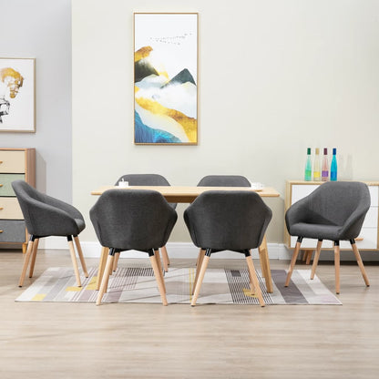 vidaXL Dining Chair Accent Upholstered Arm Chair with Solid Wood Legs Fabric-14