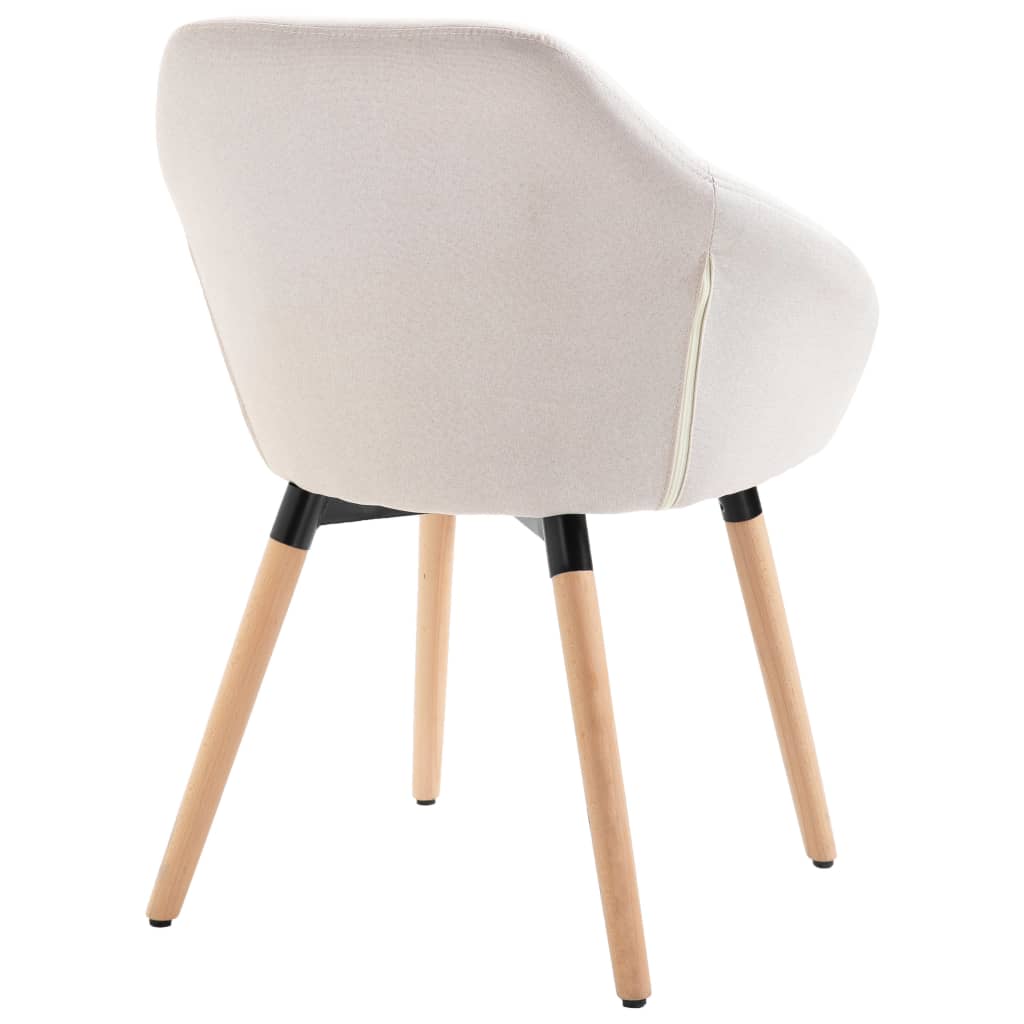 vidaXL Dining Chair Accent Upholstered Arm Chair with Solid Wood Legs Fabric-3
