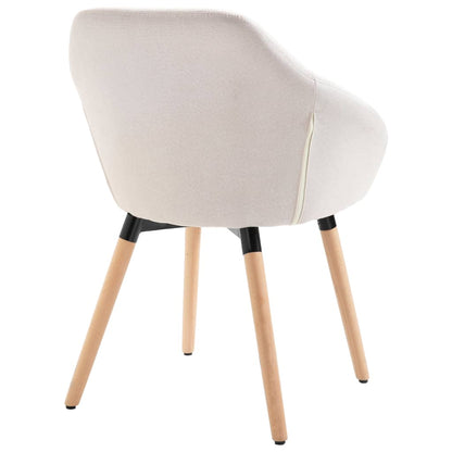 vidaXL Dining Chair Accent Upholstered Arm Chair with Solid Wood Legs Fabric-3