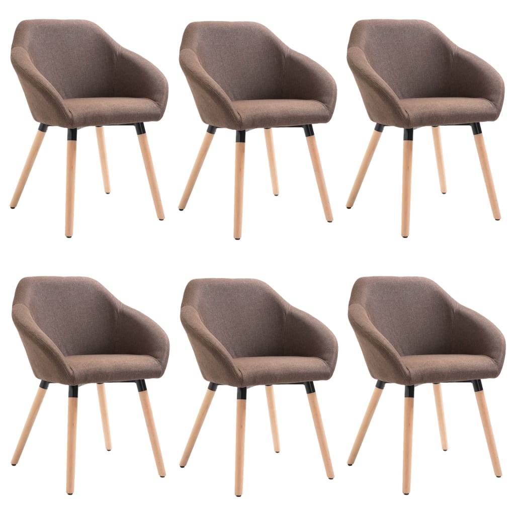 vidaXL Dining Chair Accent Upholstered Arm Chair with Solid Wood Legs Fabric-2