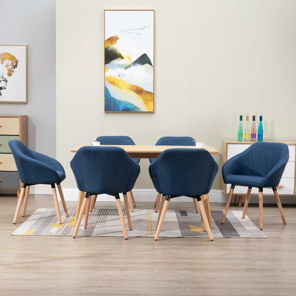 vidaXL Dining Chair Accent Upholstered Arm Chair with Solid Wood Legs Fabric-8
