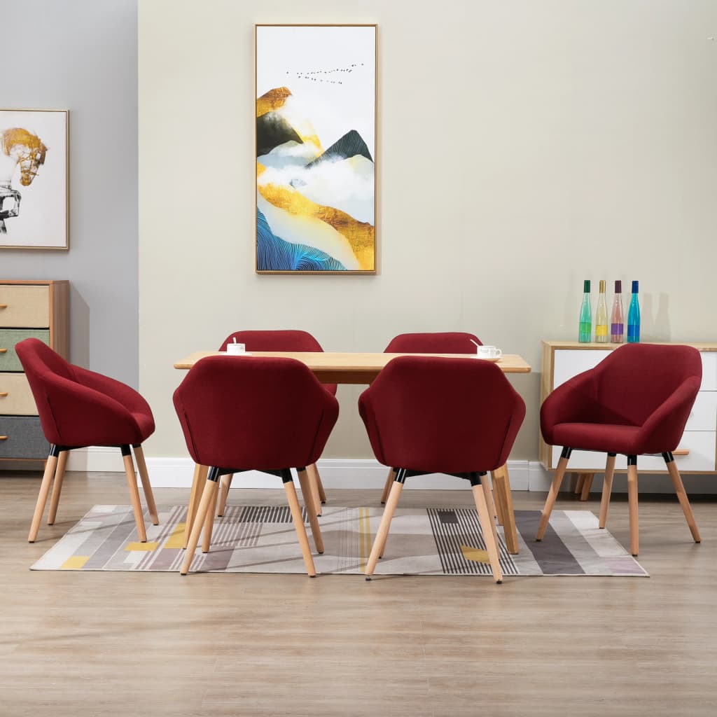 vidaXL Dining Chair Accent Upholstered Arm Chair with Solid Wood Legs Fabric-20