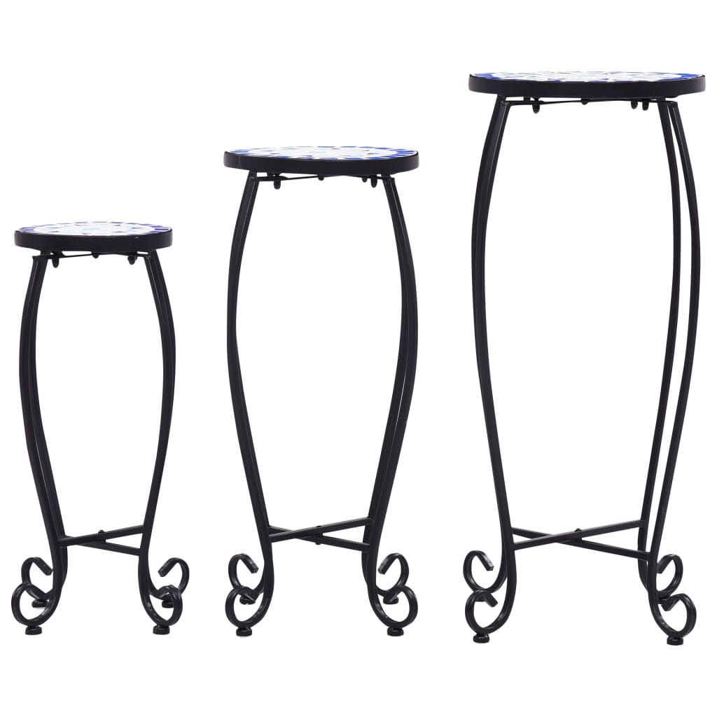 vidaXL Plant Stand Mosaic Table Patio Flower Pot Stand for Hall Patio Ceramic-3