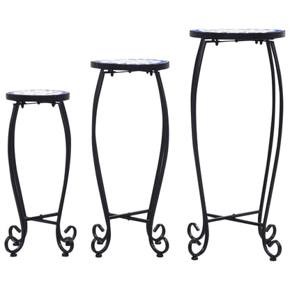 vidaXL Plant Stand Mosaic Table Patio Flower Pot Stand for Hall Patio Ceramic-3