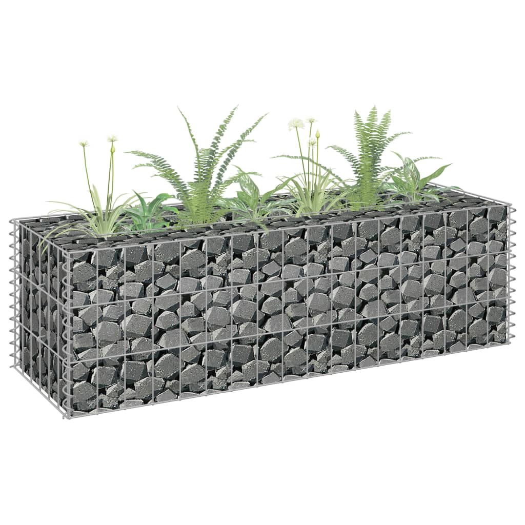 vidaXL Gabion Raised Bed Galvanized Steel 141.7"x11.8"x3.9"-5