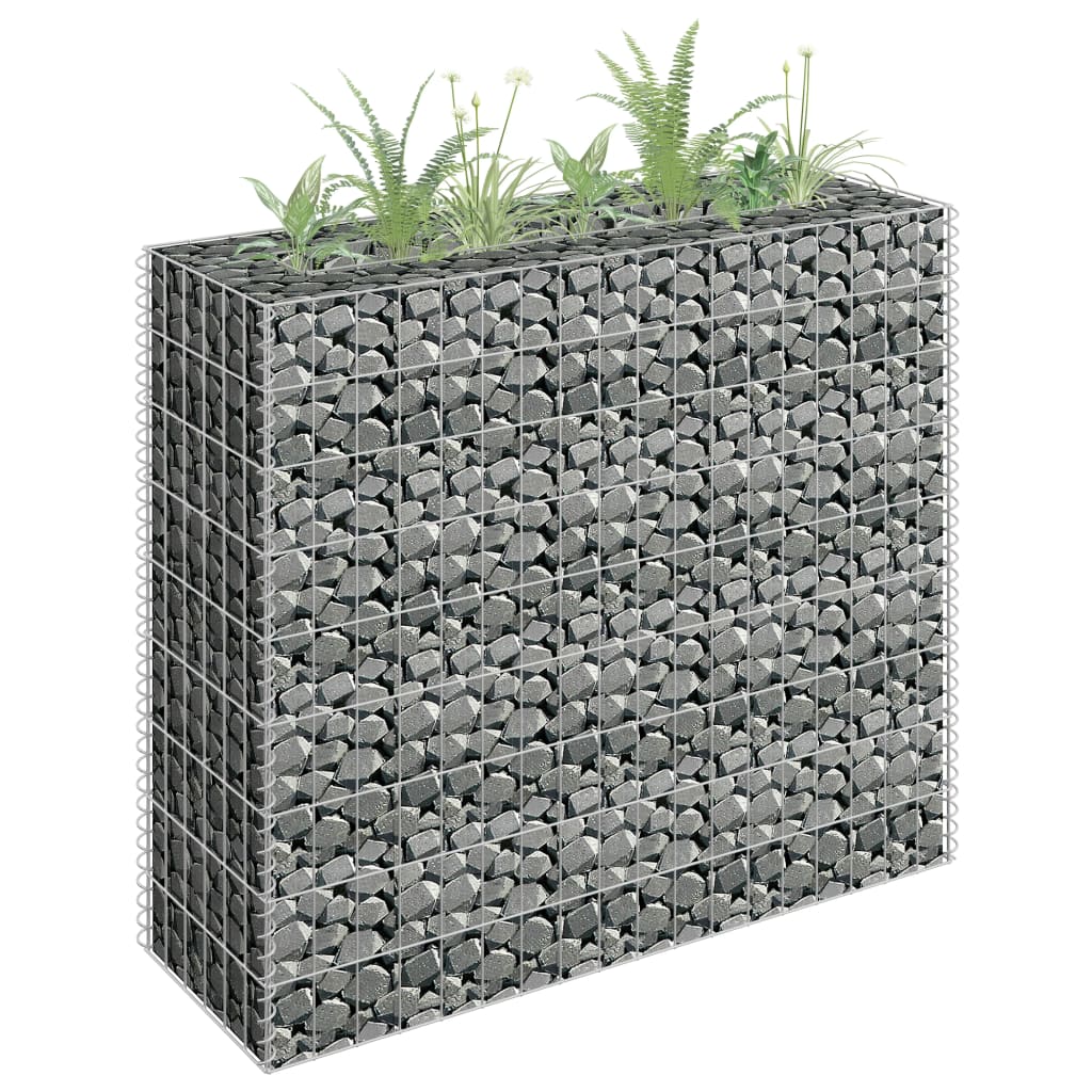 vidaXL Gabion Raised Bed Galvanized Steel 141.7"x11.8"x3.9"-6