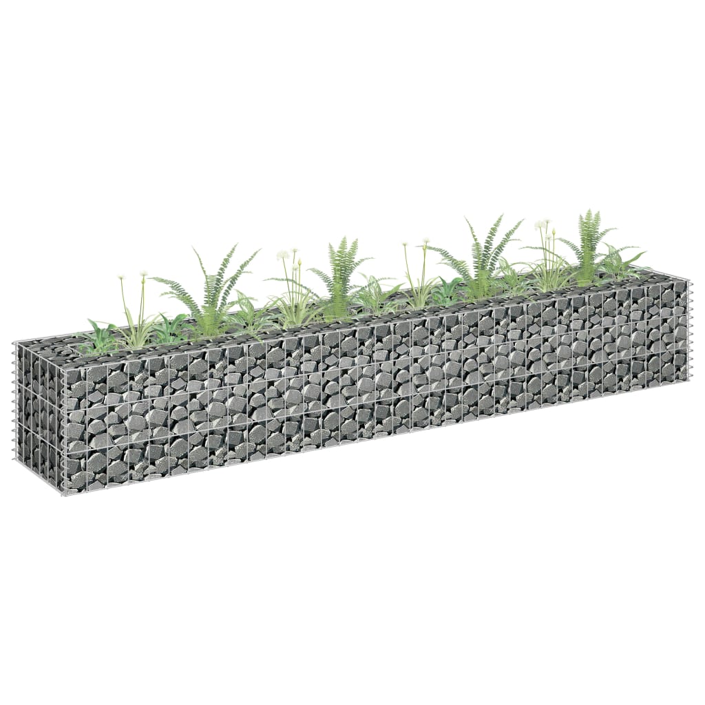 vidaXL Gabion Raised Bed Galvanized Steel 141.7"x11.8"x3.9"-7