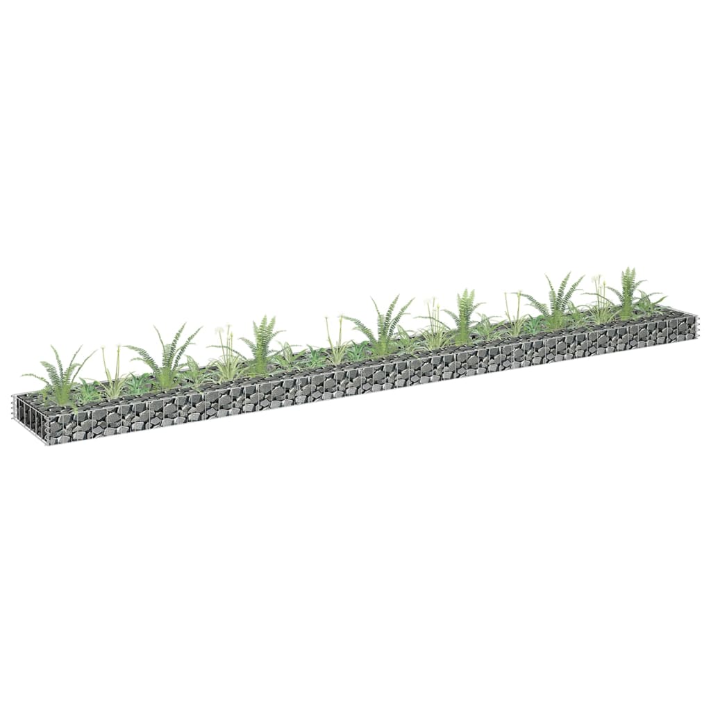vidaXL Gabion Raised Bed Galvanized Steel 141.7"x11.8"x3.9"-22