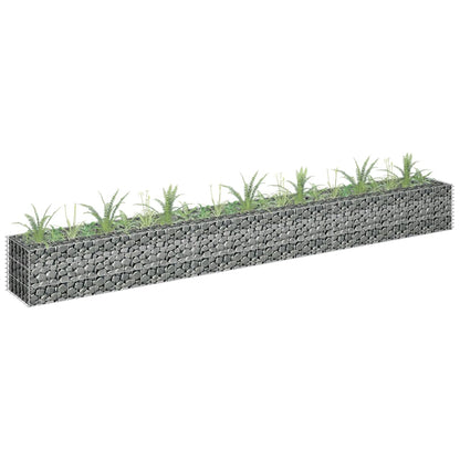 vidaXL Gabion Raised Bed Galvanized Steel 141.7"x11.8"x3.9"-8