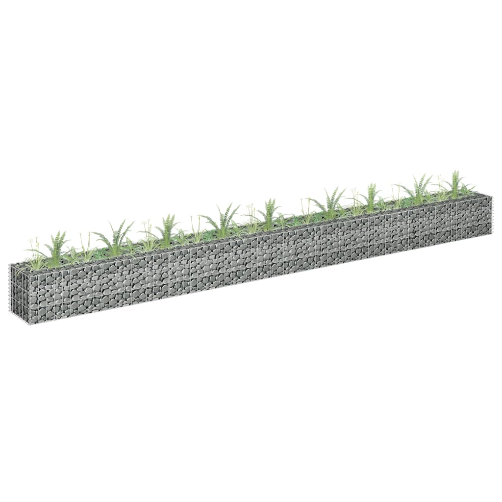 vidaXL Gabion Raised Bed Galvanized Steel 141.7"x11.8"x3.9"-11