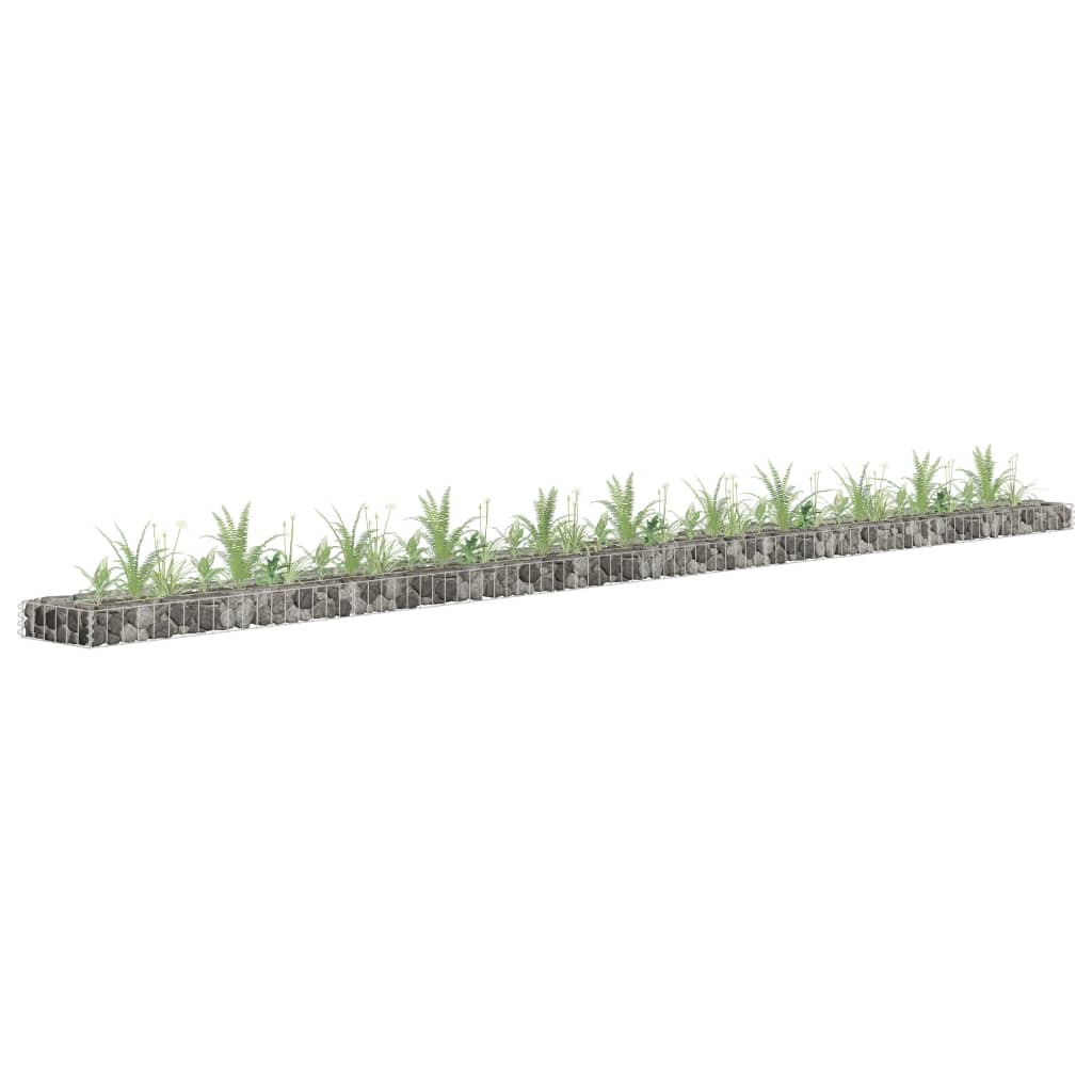 vidaXL Gabion Raised Bed Galvanized Steel 141.7"x11.8"x3.9"-19
