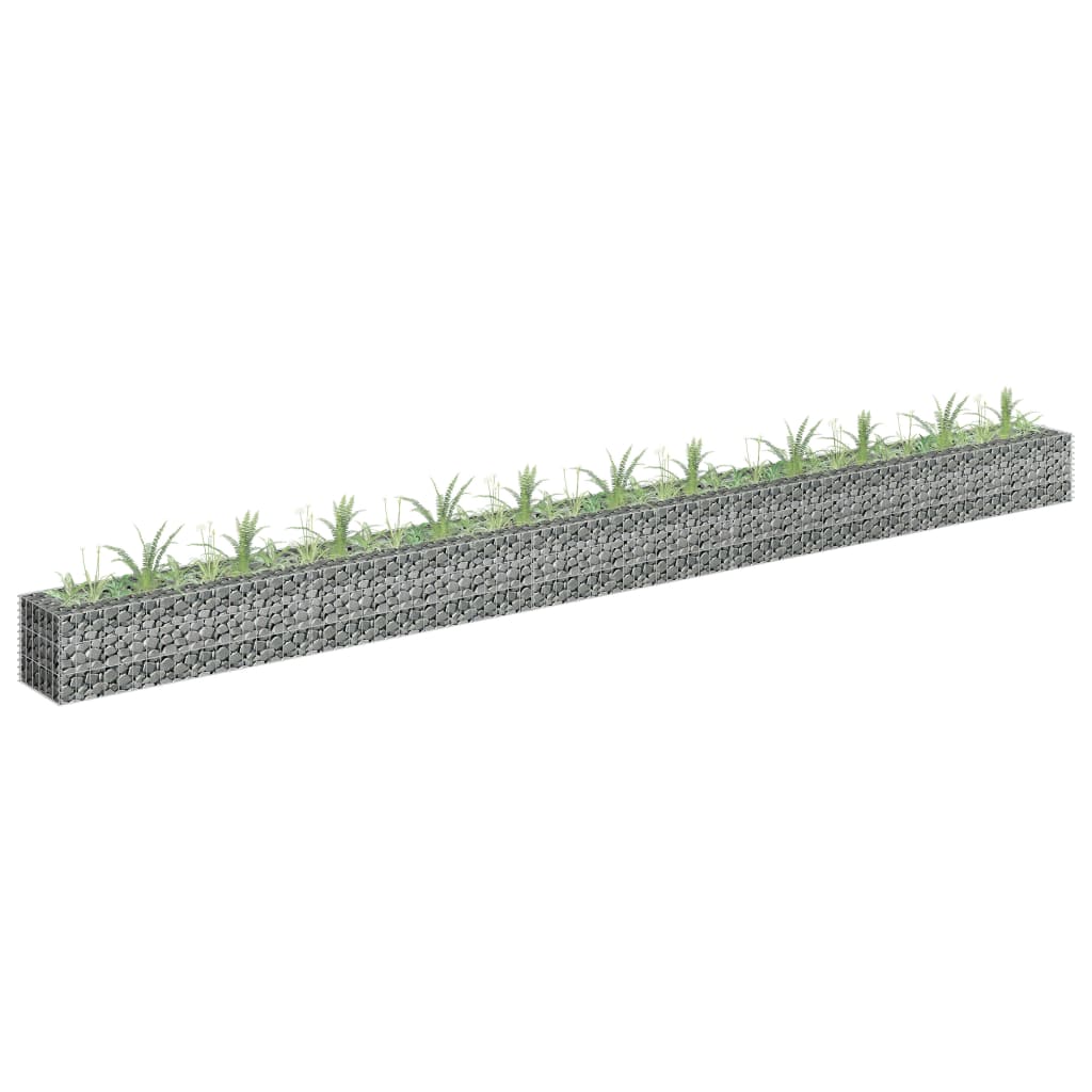 vidaXL Gabion Raised Bed Galvanized Steel 141.7"x11.8"x3.9"-14