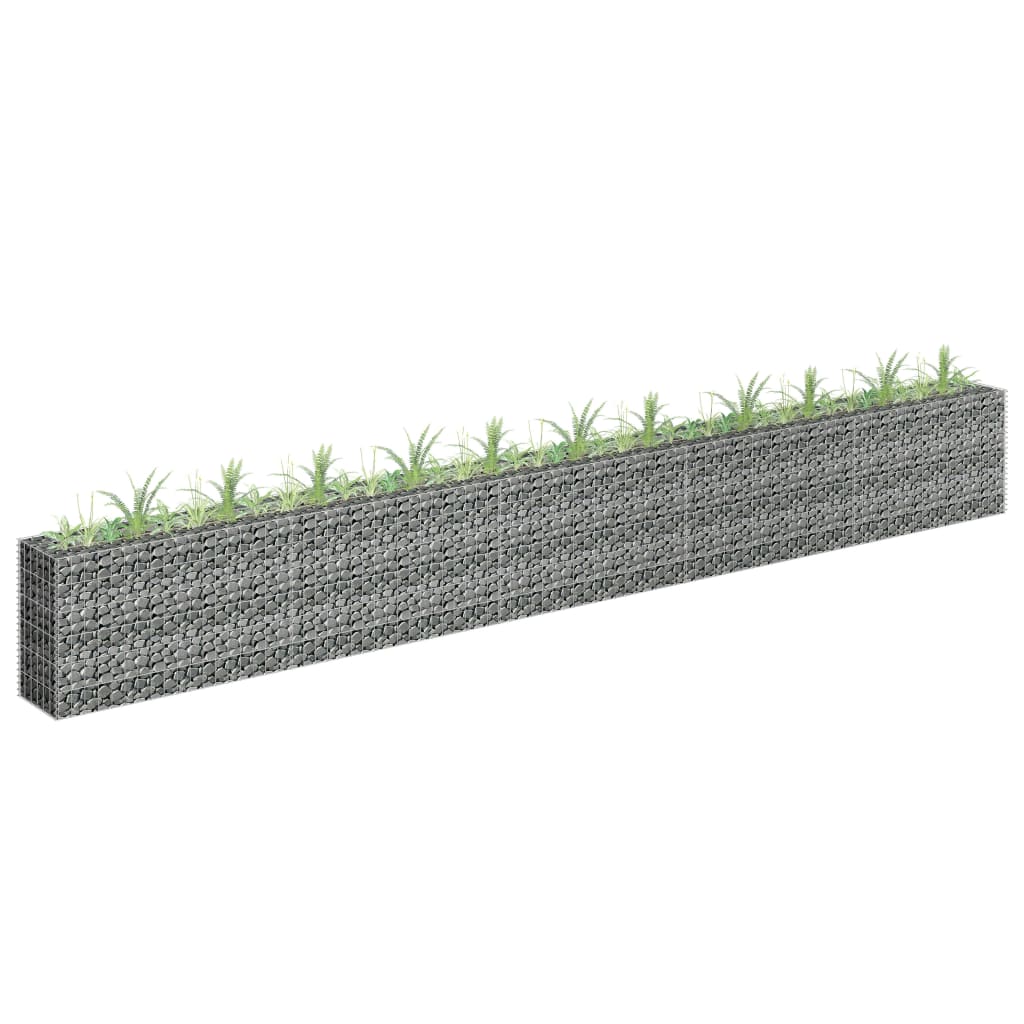 vidaXL Gabion Raised Bed Galvanized Steel 141.7"x11.8"x3.9"-15