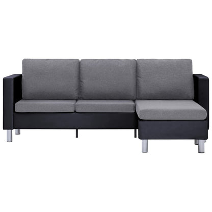 vidaXL Sofa Upholstered Sectional 3 Seater Sofa with Cushions Faux Leather-2