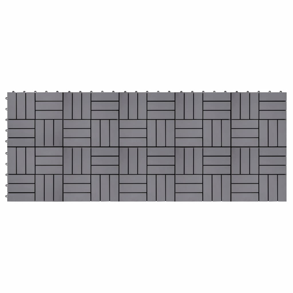 vidaXL Decking Tiles 10 pcs Gray Wash 11.8"x11.8" Solid Acacia Wood-1