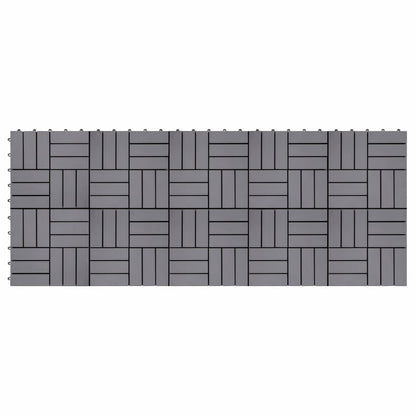 vidaXL Decking Tiles 10 pcs Gray Wash 11.8"x11.8" Solid Acacia Wood-1