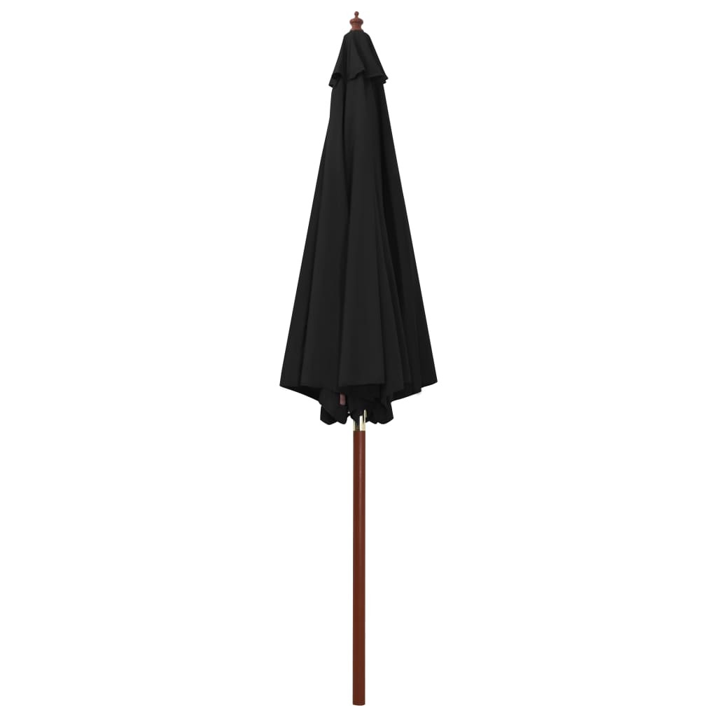 vidaXL Outdoor Umbrella Parasol with Crank Patio Sunshade Bamboo and Wood-4