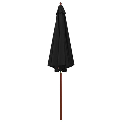 vidaXL Outdoor Umbrella Parasol with Crank Patio Sunshade Bamboo and Wood-4