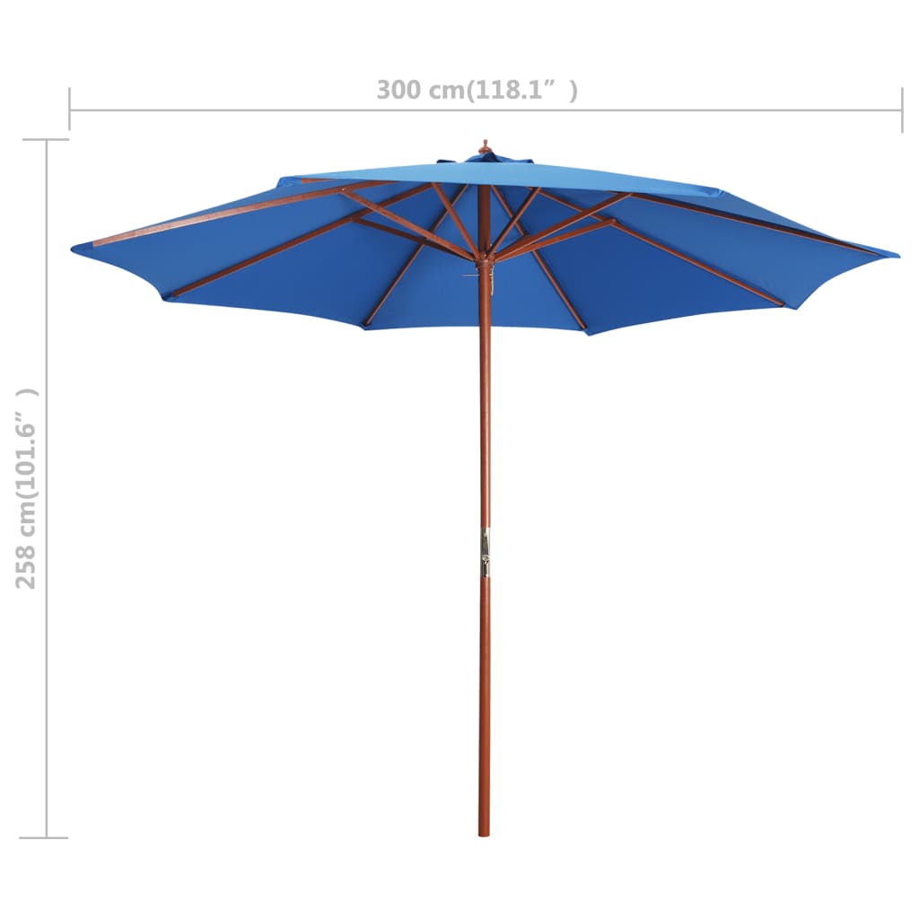 vidaXL Outdoor Umbrella Parasol with Crank Patio Sunshade Bamboo and Wood-1