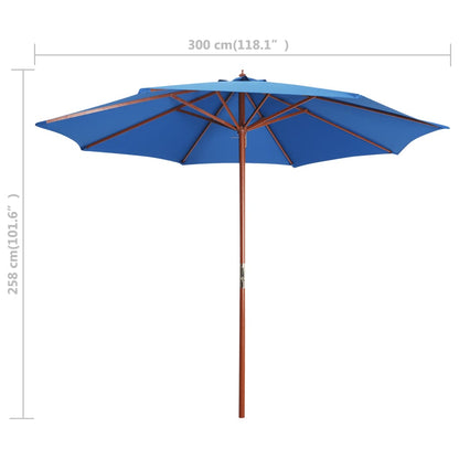 vidaXL Outdoor Umbrella Parasol with Crank Patio Sunshade Bamboo and Wood-1