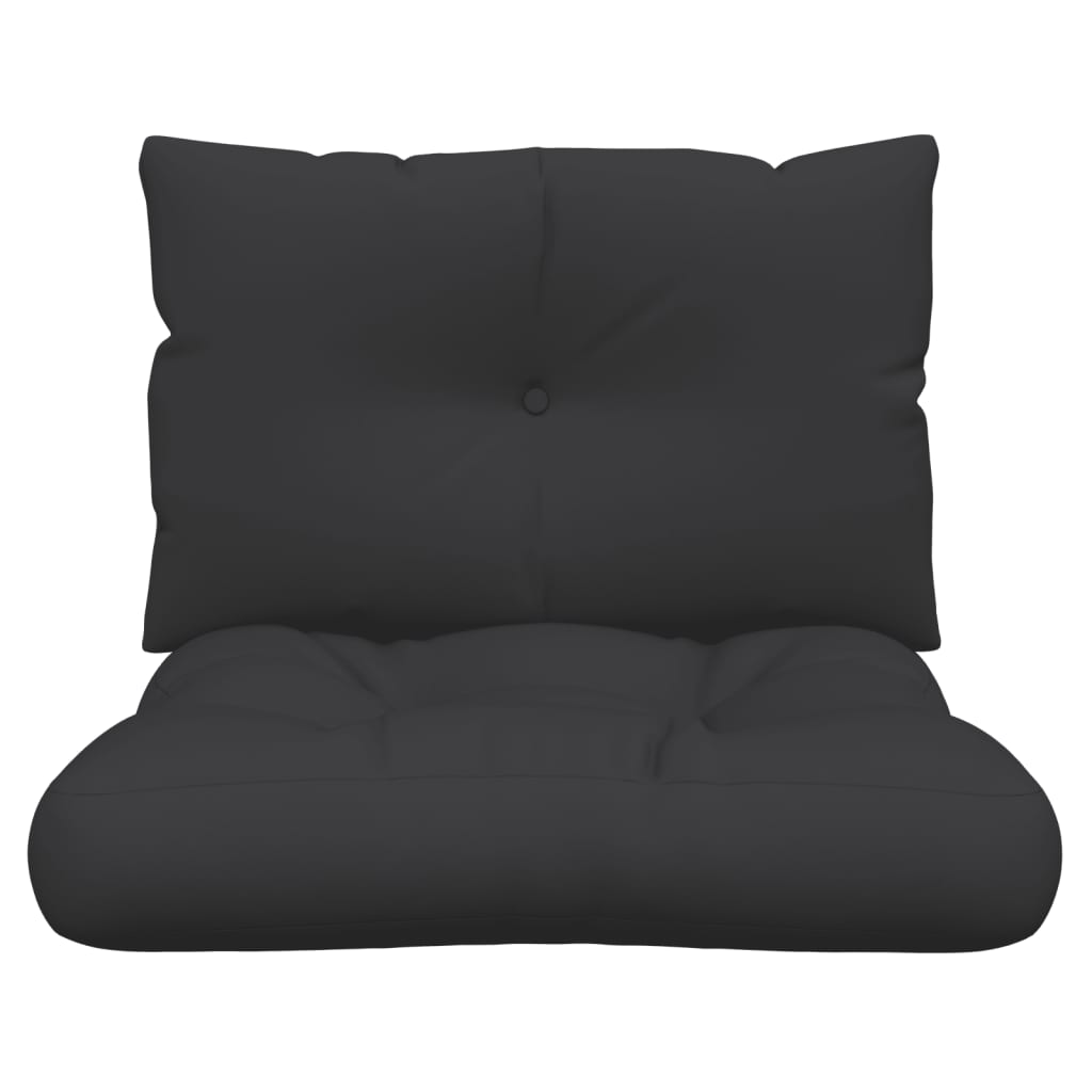vidaXL Pallet Cushions 2 pcs Black Fabric-3