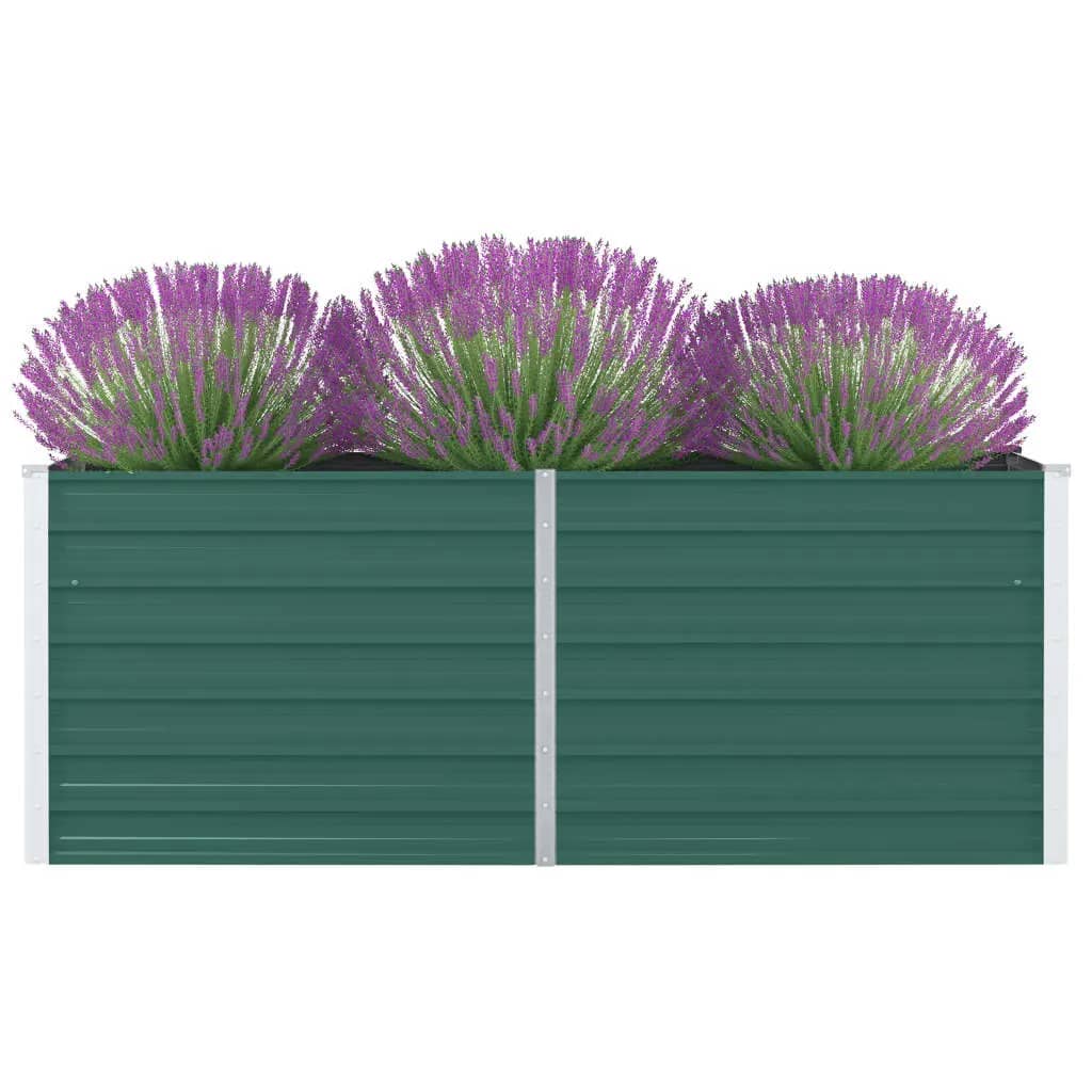 vidaXL Raised Garden Bed Raised Flower Bed Galvanized Steel Planter Green-7