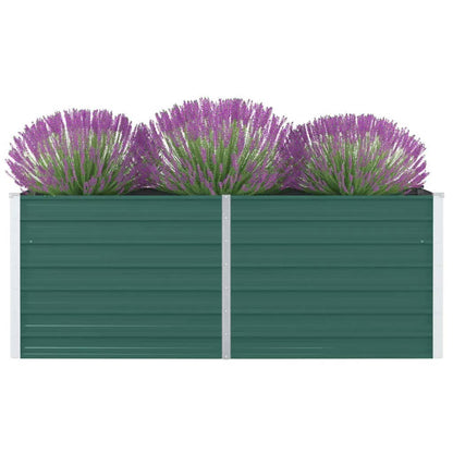 vidaXL Raised Garden Bed Raised Flower Bed Galvanized Steel Planter Green-7