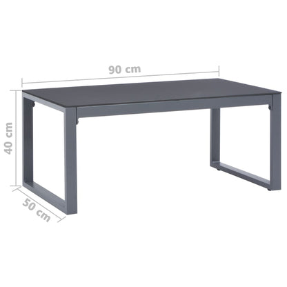 vidaXL Coffee Table 35.4"x19.7"x15.7" Aluminum-2